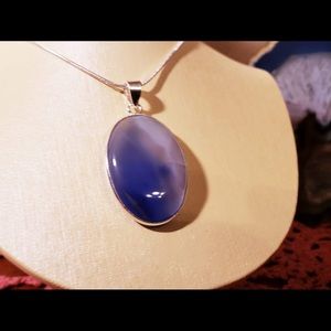 Purple Agate Geode Pendant in .925 Silver